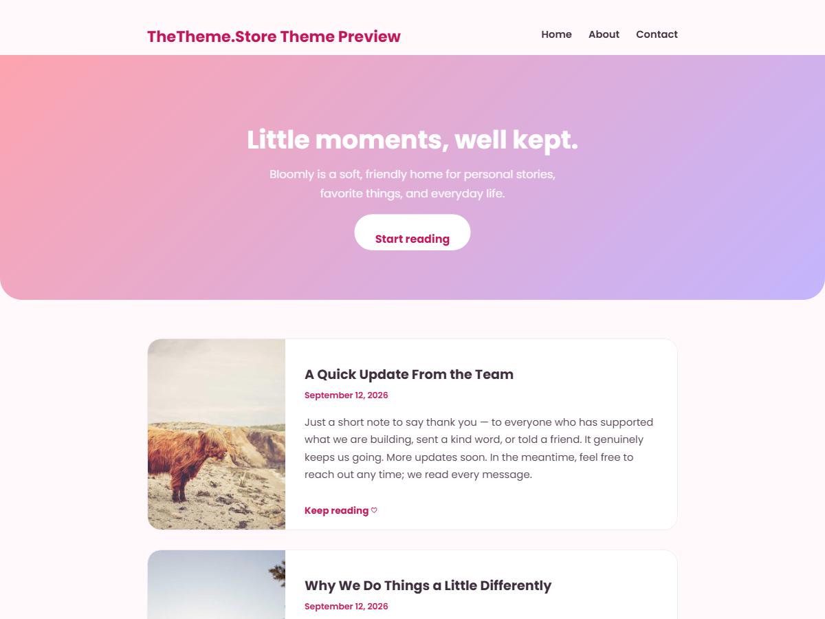 Bloomly WordPress theme preview