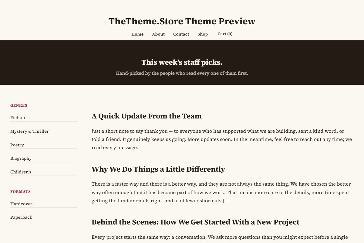 BookNook WooCommerce theme preview
