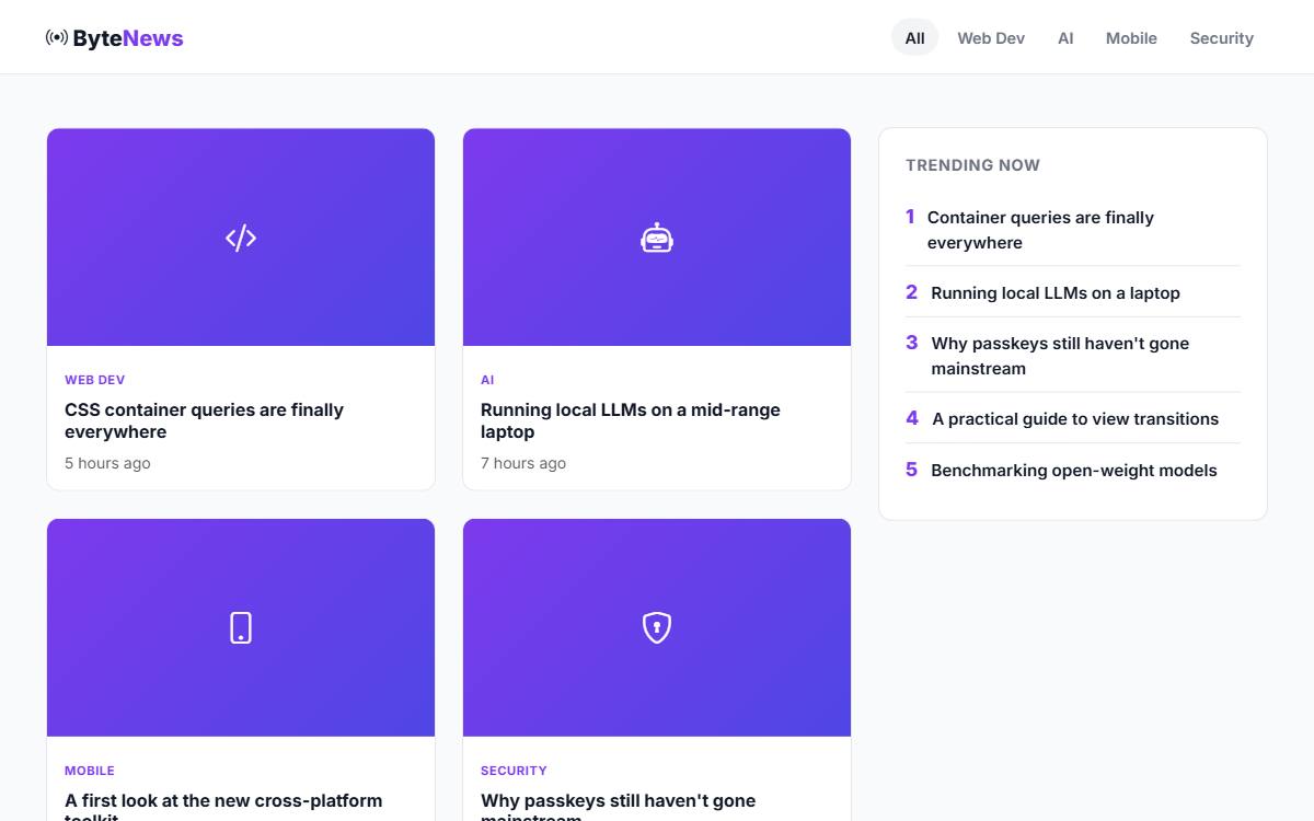 ByteNews template preview