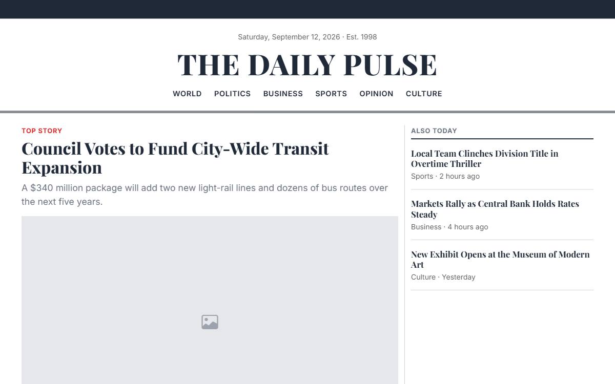 Daily Pulse template preview