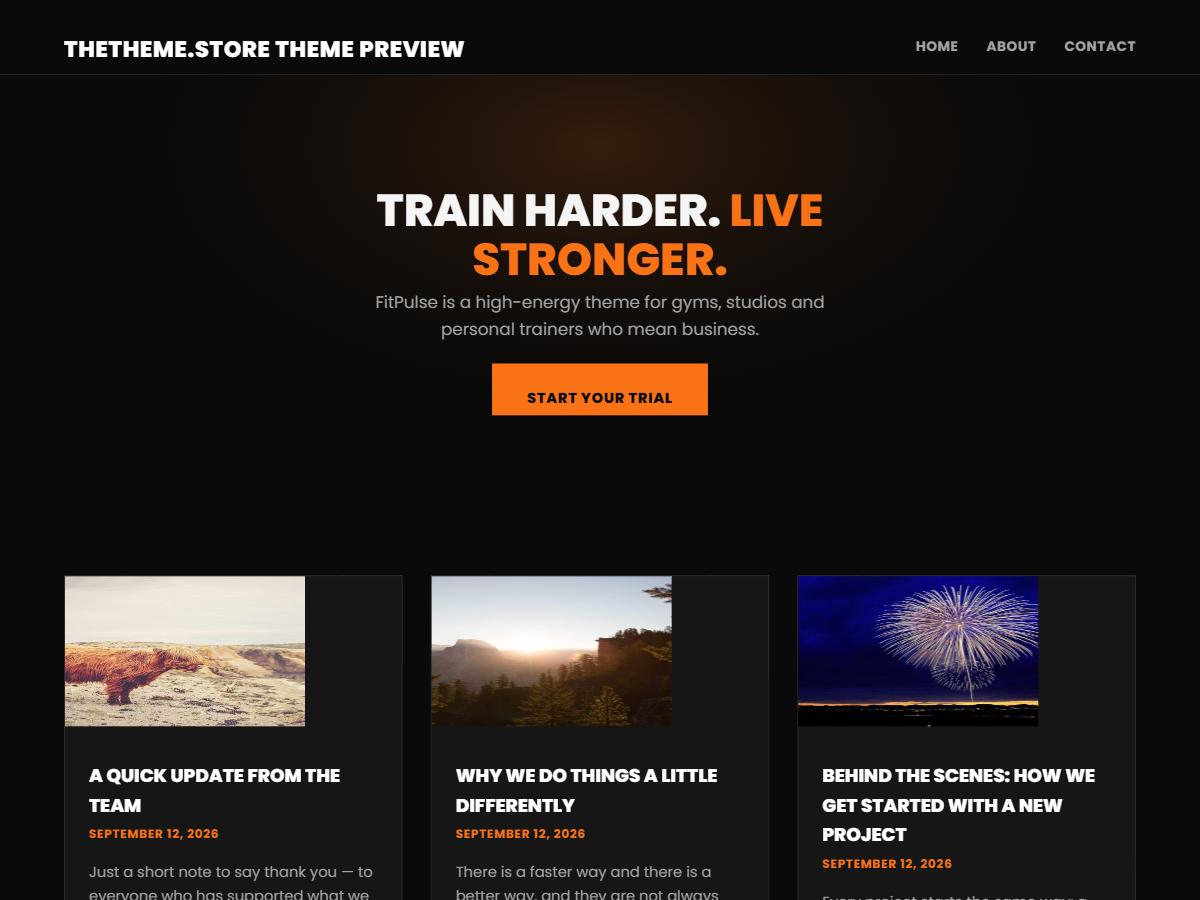 FitPulse WordPress theme preview