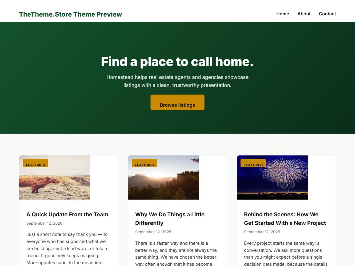 Homestead WordPress theme preview