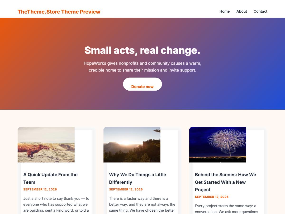 HopeWorks WordPress theme preview