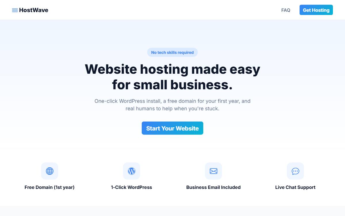 HostWave template preview