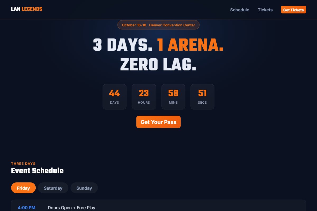 LAN Legends template preview