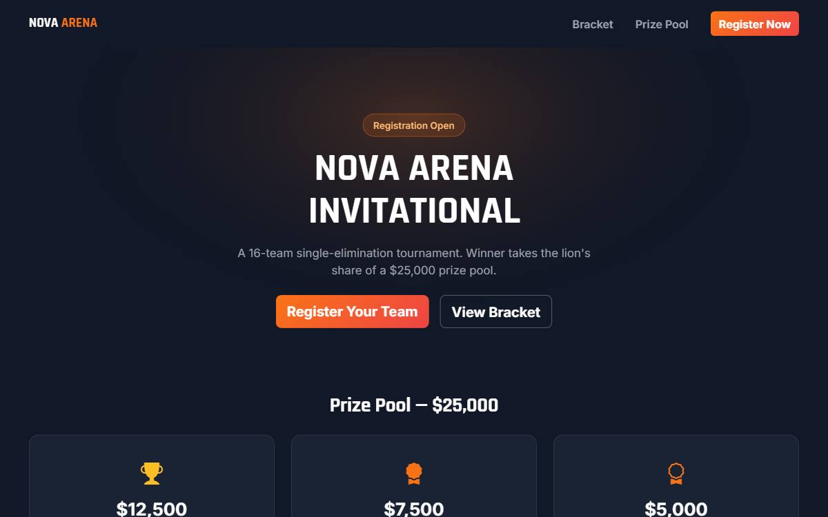Nova Arena template preview