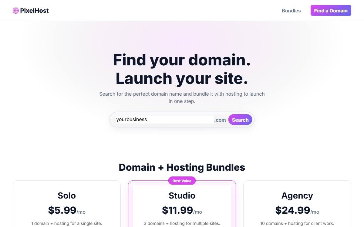 PixelHost template preview