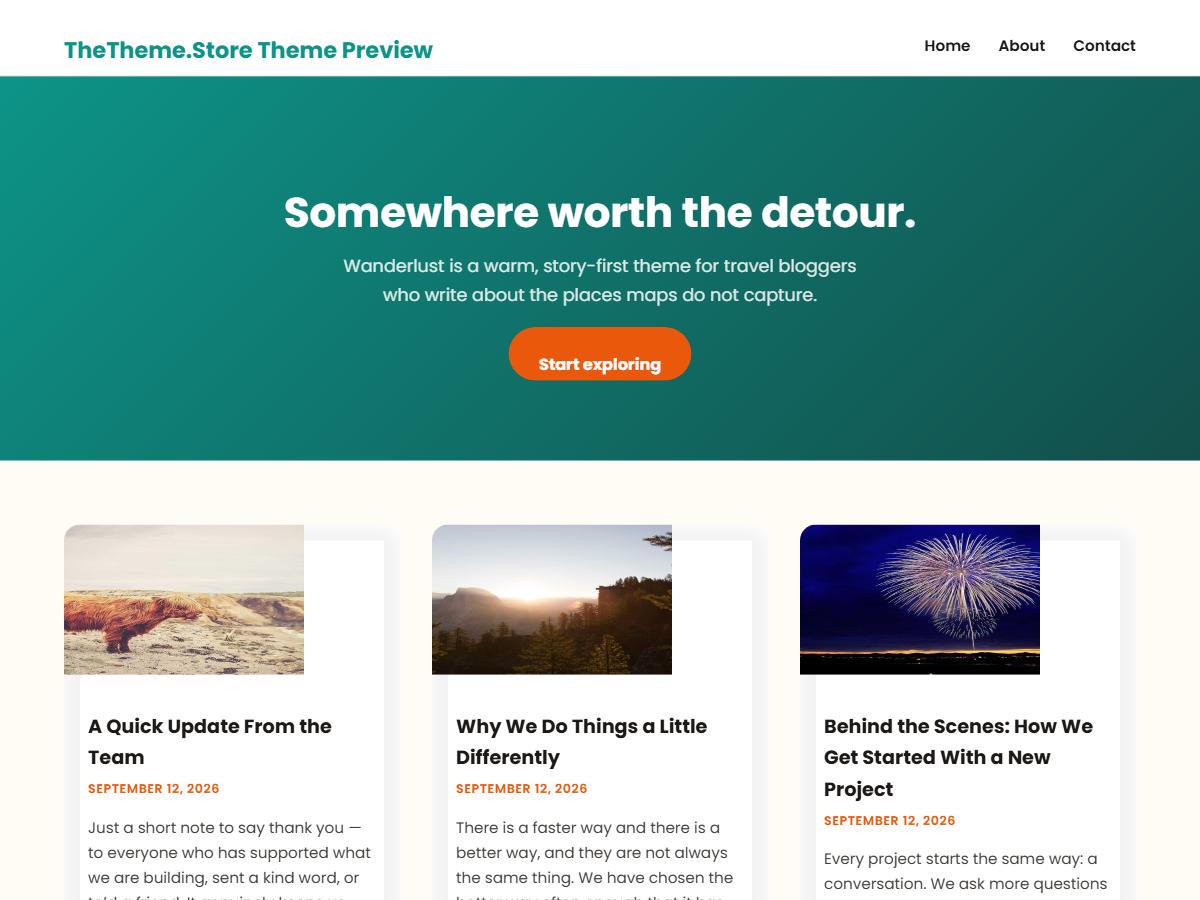 Wanderlust WordPress theme preview